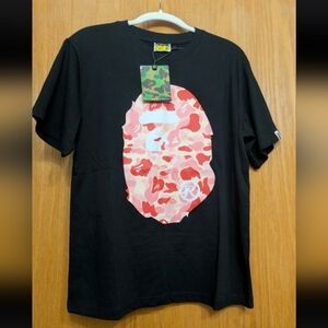 BAPE ABC Camo Big Ape Head T-shirt Black Pink | A Bathing Ape Medium